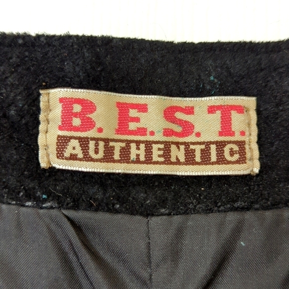 B.E.S.T. Authentic 90's Vintage Suede Leather High Waisted Mini Skirt Black 7 - Picture 4 of 11